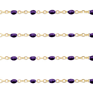 Stainless steel findings belcher chain 1mm Regal Purple-Gold