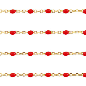 Stainless steel findings belcher chain 1mm Samba Red-Gold
