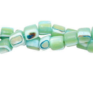 Shell beads tube Meadow Green