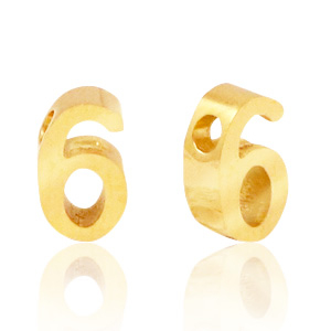 Stainless steel beads number 6 Gold