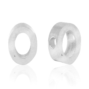 Stainless steel beads letter O Silver