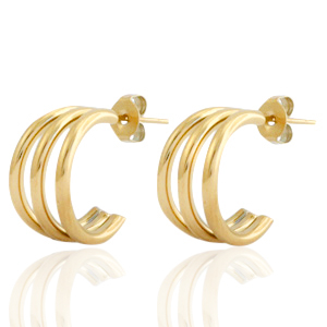 Stainless steel earrings / earpin creole Gold