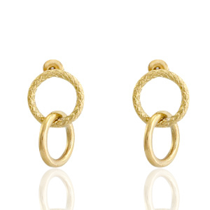 Stainless steel earrings / earpin rings Gold