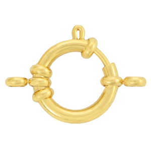 Stainless Steel findings bolt ring clasp 16mm with loops Gold