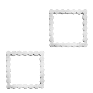 Stainless steel charms / connector square Silver