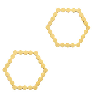 Stainless steel charms/connector hexagon Gold