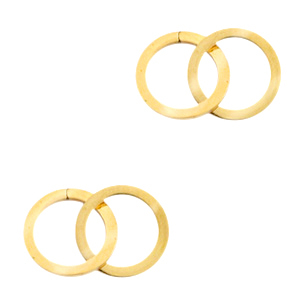 Stainless steel charms/connector double circle Gold