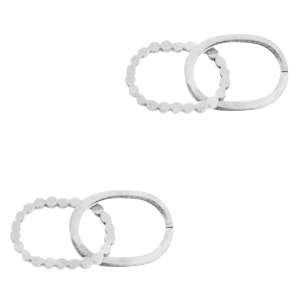 Stainless steel charms/connector double oval Silver
