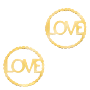 Stainless steel charms/connector "LOVE" Gold