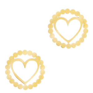 Stainless steel charms/connector heart Gold