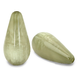 Polaris Elements drop shaped beads Mosso shiny Basil Green