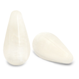 Polaris Elements drop shaped beads Mosso shiny Almond Oil White