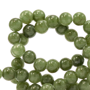 Natural stone beads Marble 4mm Olive Green