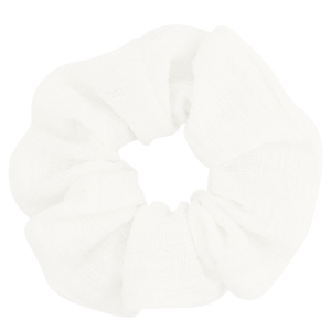 Scrunchie woven hair tie White