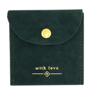 Jewellery Bag "with love" Dark Green-Gold