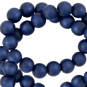 Super Polaris beads round 6 mm matt Deep Blue