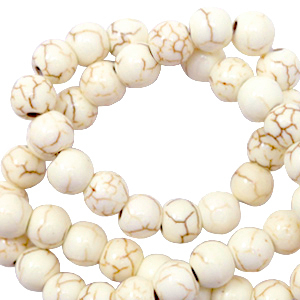 Beads Ceramic 4mm Off White
