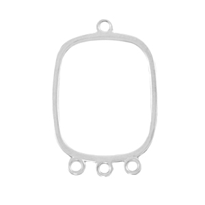DQ European metal charms connector with 3 loops Antique Silver (nickel free)