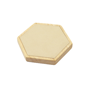 Jewellery display hexagon wood with faux suede for various jewellery Natural-Beige