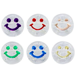 Acrylic letter beads smiley Transparent-Multicolour