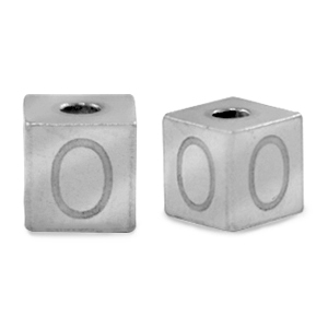 Stainless steel beads letter O Silver