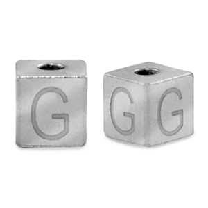 Stainless steel beads letter G Silver