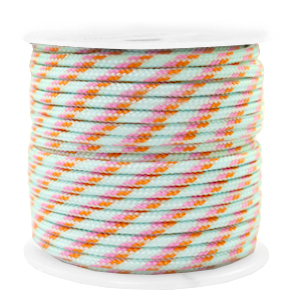Maritime cord 2mm Turquoise-Pink