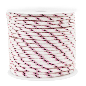 Maritime cord 2mm White-Pink