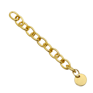 Stainless Steel findings extension chain coin 8mm Gold