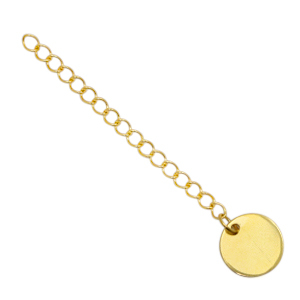 Stainless Steel findings extension chain coin 12mm Gold
