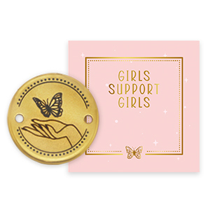 Girls Support Girls DQ European metal charms connector Gold (nickel free) donation of 50% to Free a Girl