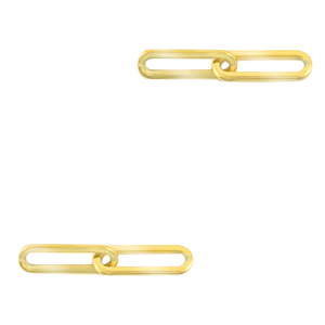 Stainless steel charms/connector double links oval Gold