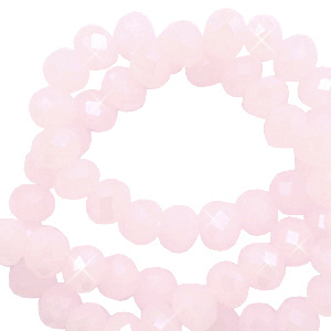 Top faceted beads 3x2mm disc Blush Pink-Pearl Shine Coating