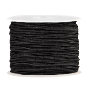 Macram&eacute; bead cord 1.0mm Black