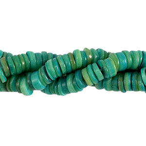 Shell beads disc 7mm Dark Eden Green