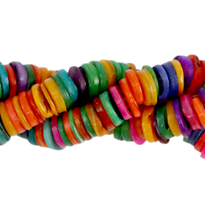 Shell beads disc 9mm Multicolour