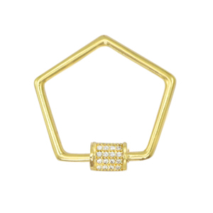Zirconia clasp pentagon Gold