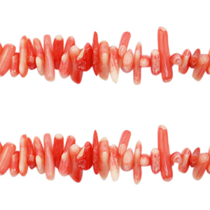 Ocean bamboo beads Coral Bleached Red