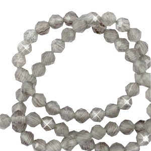 3 mm natural stone Cat's eye faceted beads Warm Grey