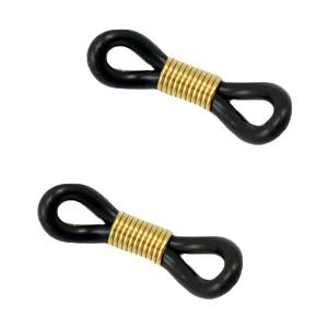 Stainless steel findings rubber loop ends Black-Gold