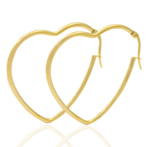 Stainless steel earrings heart Gold