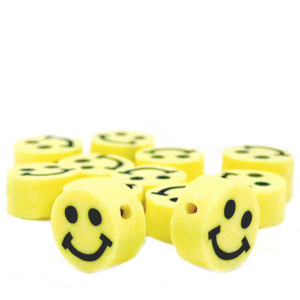 Polymer beads smiley Yellow