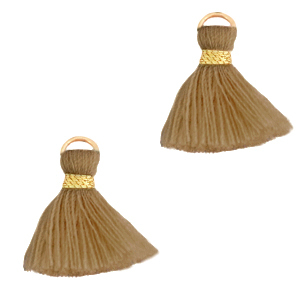 Tassels 1.5cm Gold-Masala Brown