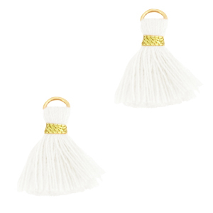 Tassels 1.5cm Gold-White