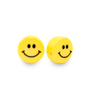 6 mm beads smiley Yellow