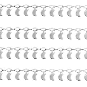 Stainless steel belcher chain moon Silver