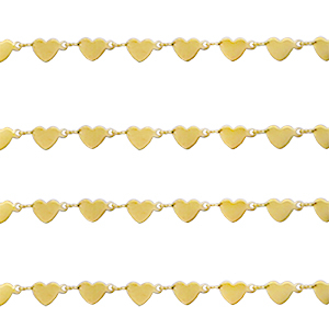 Stainless steel belcher chain heart Gold