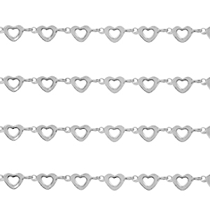 Stainless steel belcher chain heart Silver