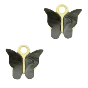 Resin pendants butterfly Gold-Anthracite