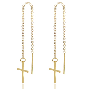 Stainless steel earrings cross Gold